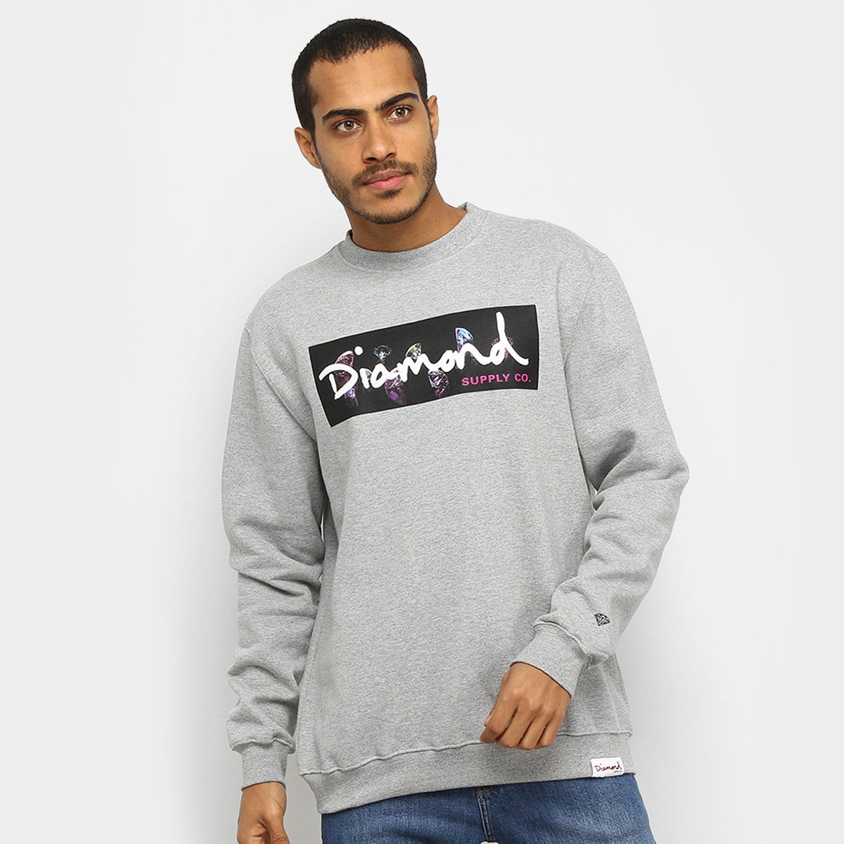 Moletom Diamond Colors Block Logo Fleece Masculino