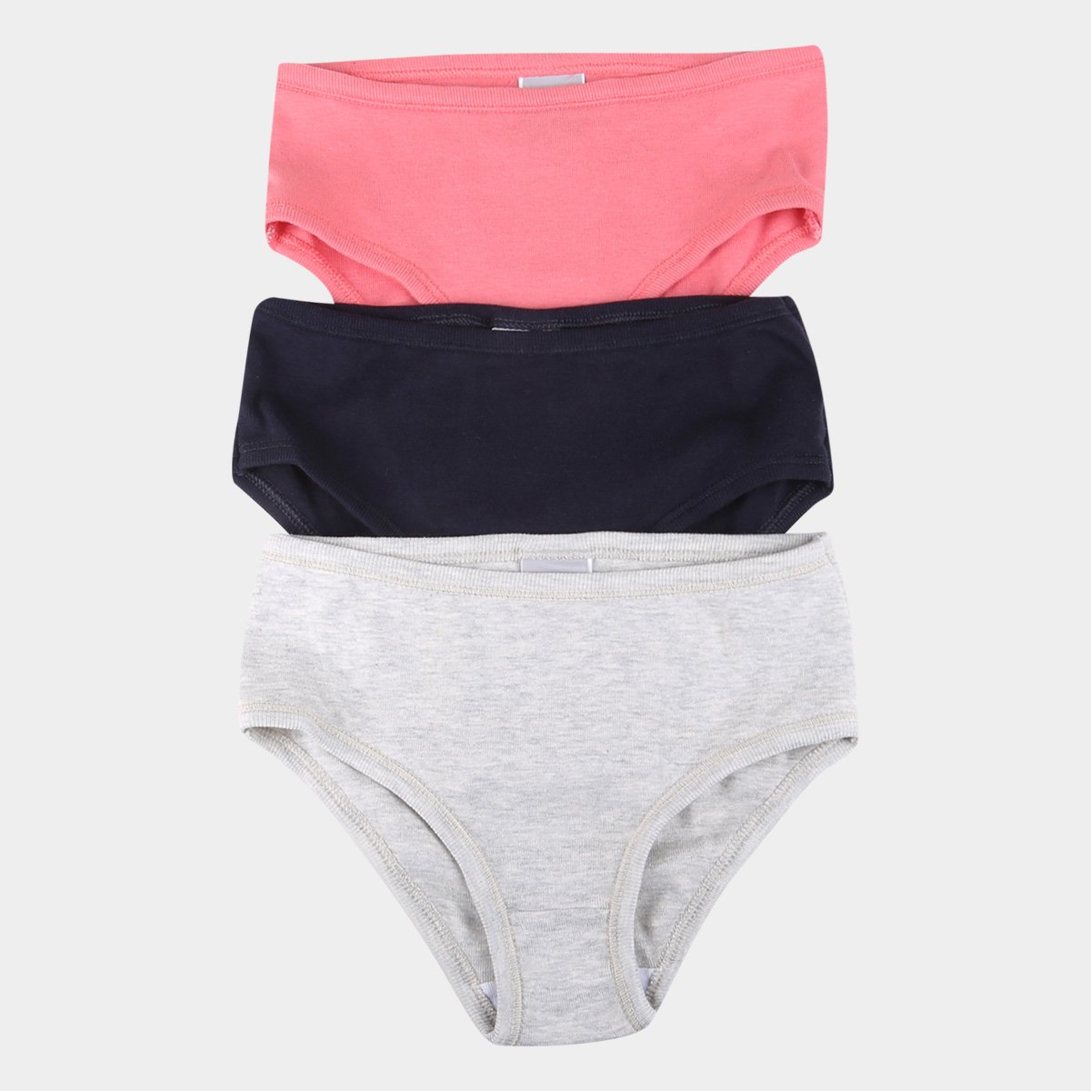 Kit Calcinha Infantil Hering Básica C/ 3 Peças