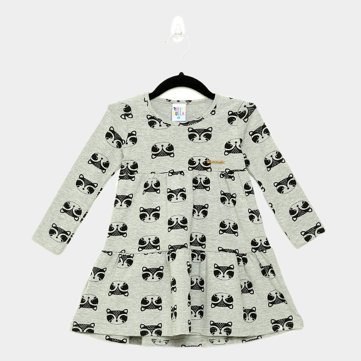 Vestido Infantil Pulla Bulla Estampado Camadas Manga Longa