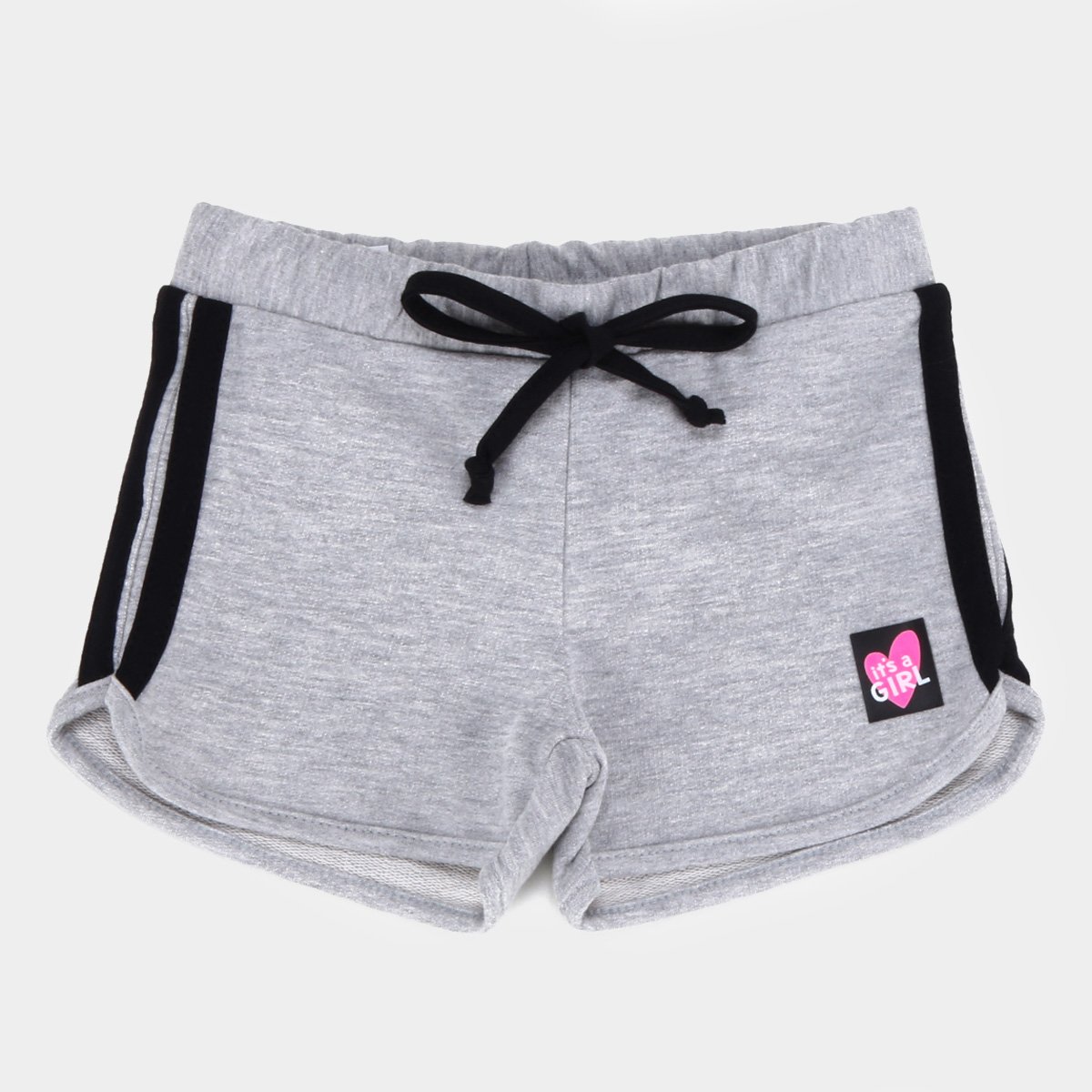 Shorts Moletinho Infantil Pulla Bulla Listras Lateral Feminino