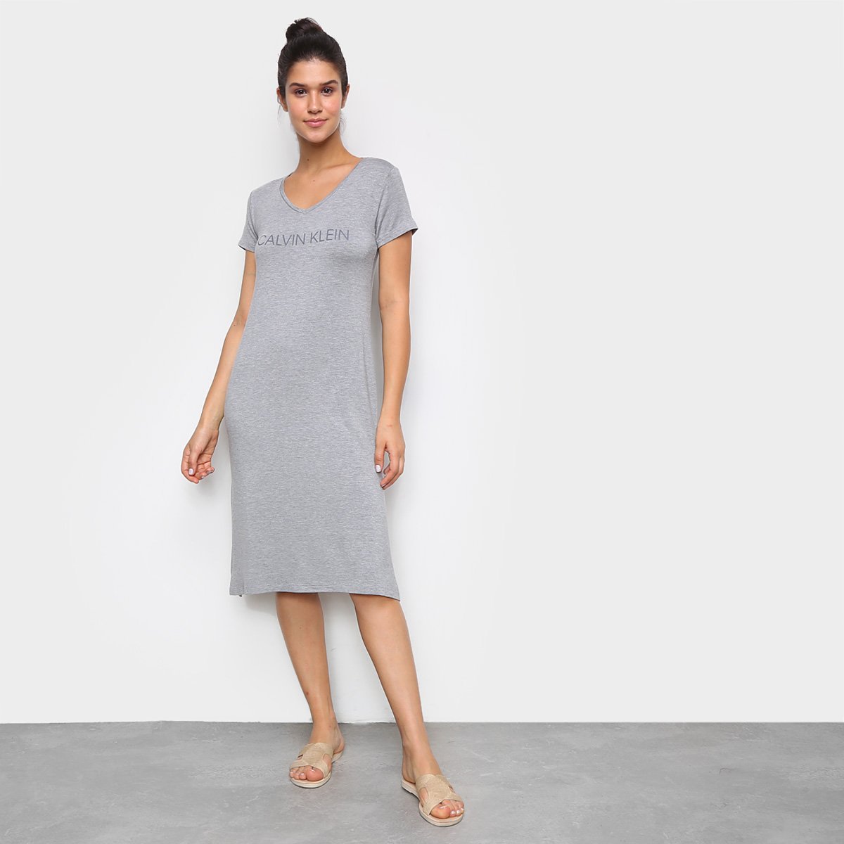 Camisola Calvin Klein Longa Recorte Lateral Feminina