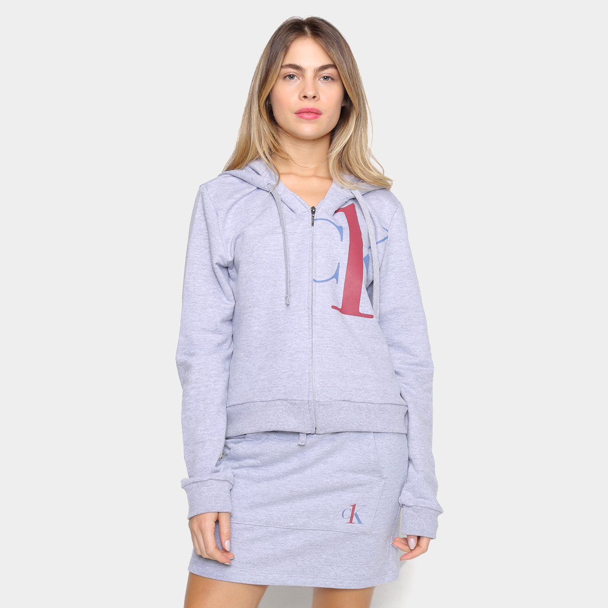 Jaqueta Moletom Calvin Klein Logo Feminina