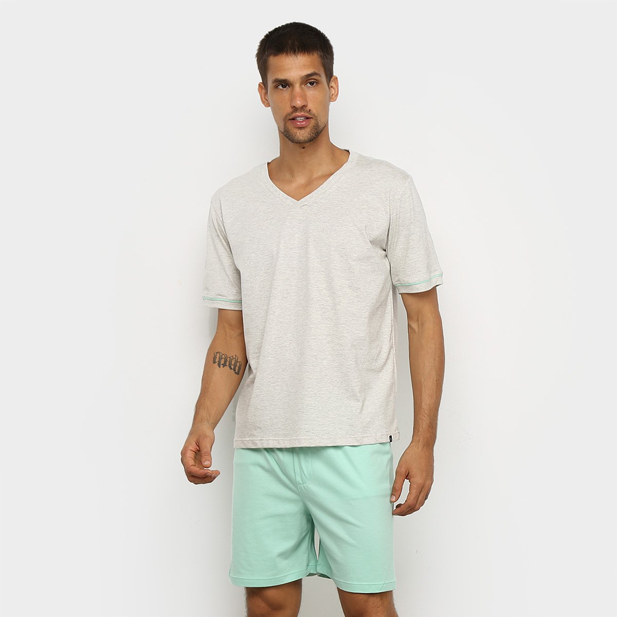 Pijama Curto Lupo Malha Básico Masculino