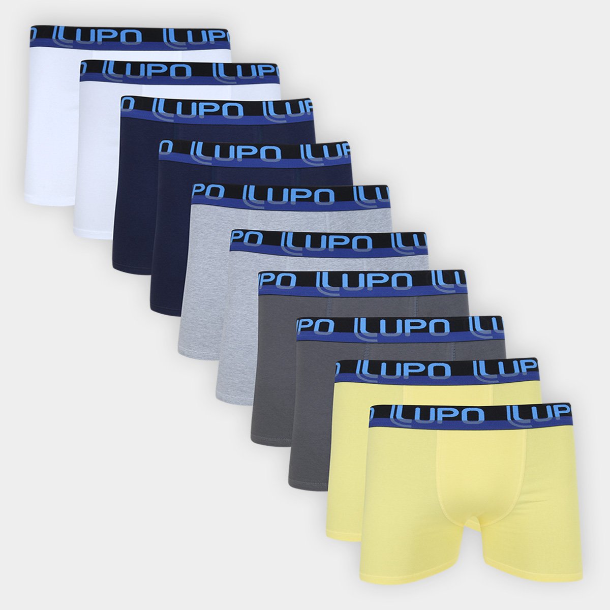 Kit Cueca Boxer Lupo Básica Masculina