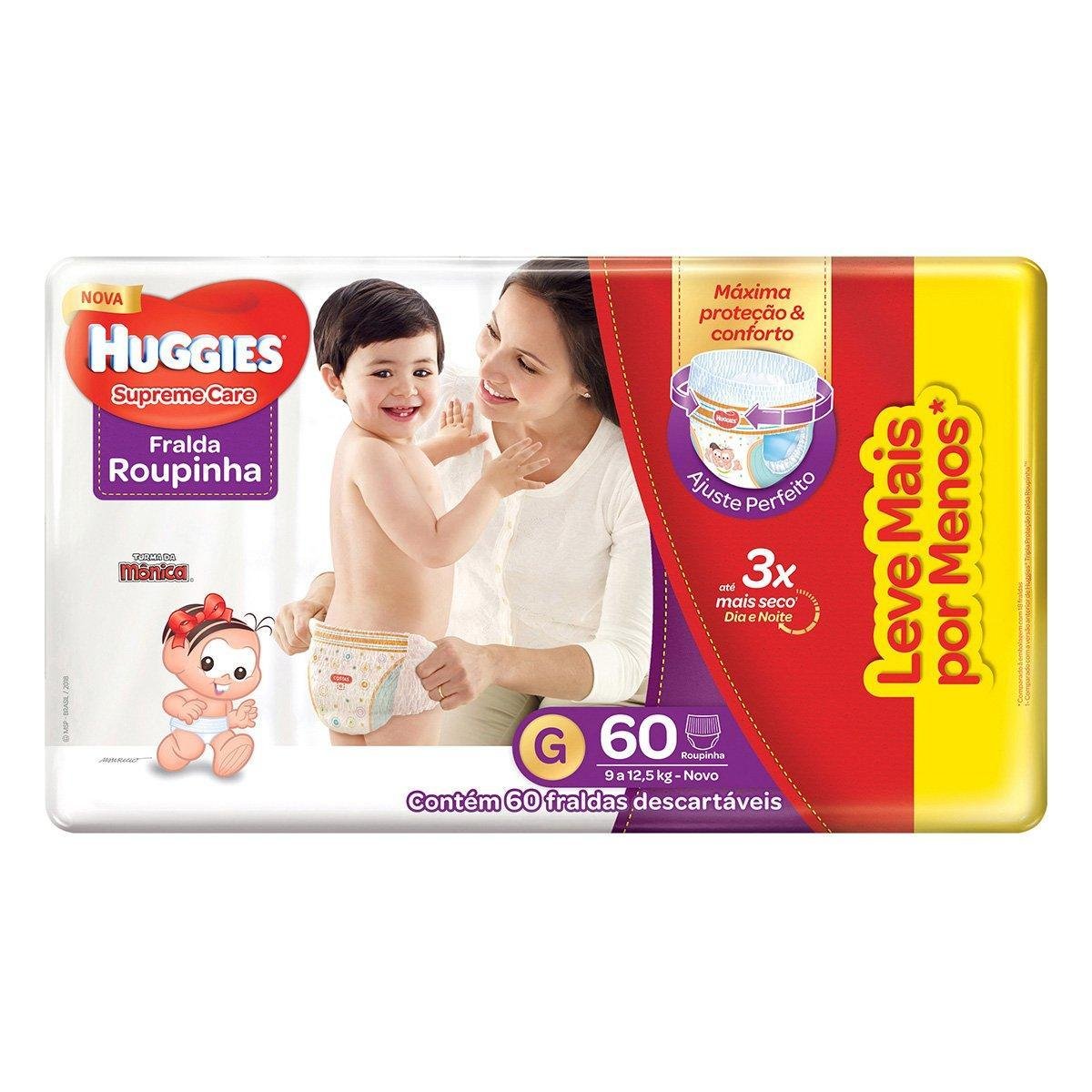 Fralda Huggies Turma da Mônica Supreme Care