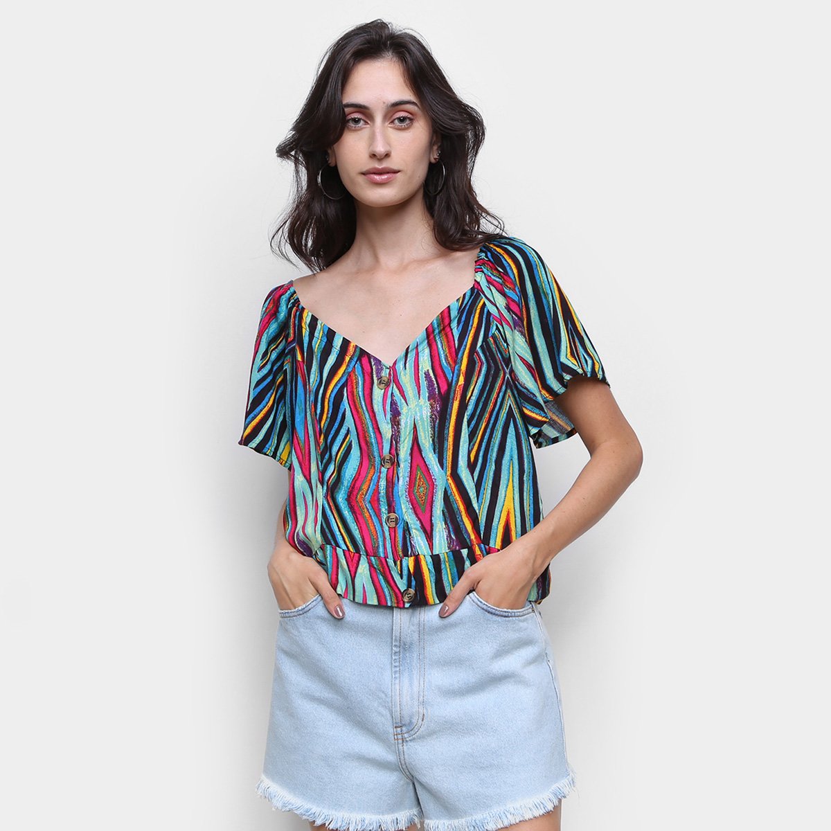 Blusa Água Viva Estampada Feminina