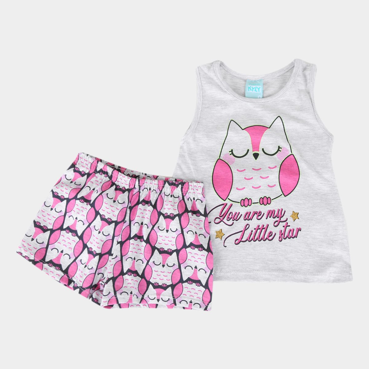 Pijama Bebê Kyly Corujinha Brilha no Escuro Feminino