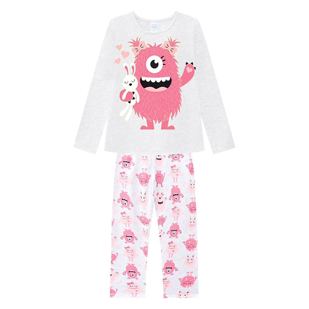 Pijama Juvenil Kyly Monstrinho Brilha No Escuro Feminino
