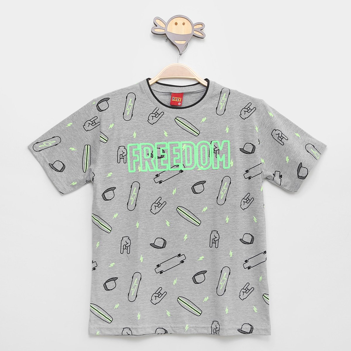 Camiseta Infantil Kyly Fredom Manga Curta Menino