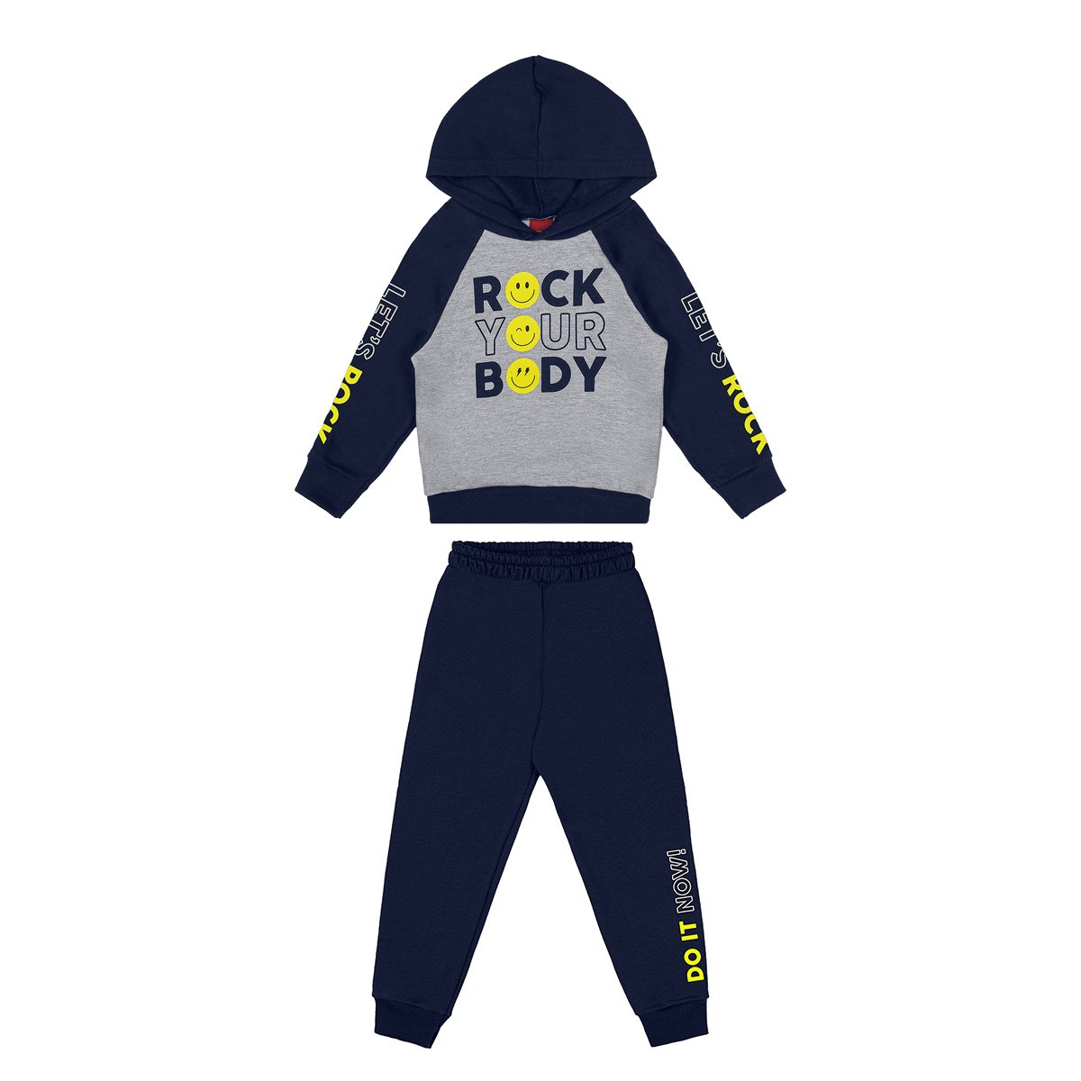 Conjunto Longo Moletom Infantil Kyly Smile Capuz Menino