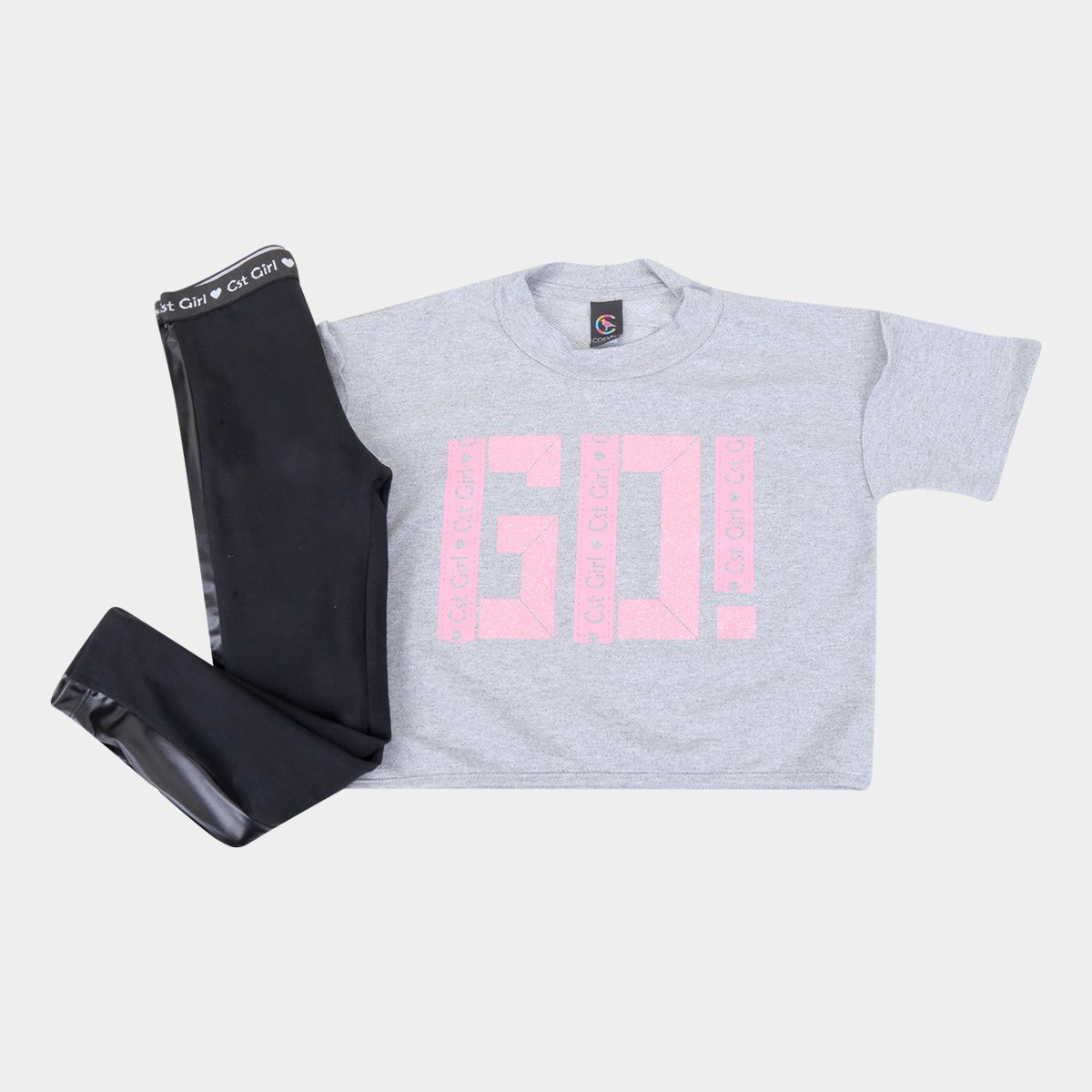 Conjunto Infantil Costão Blusão Go+Legging C/Recorte Feminina