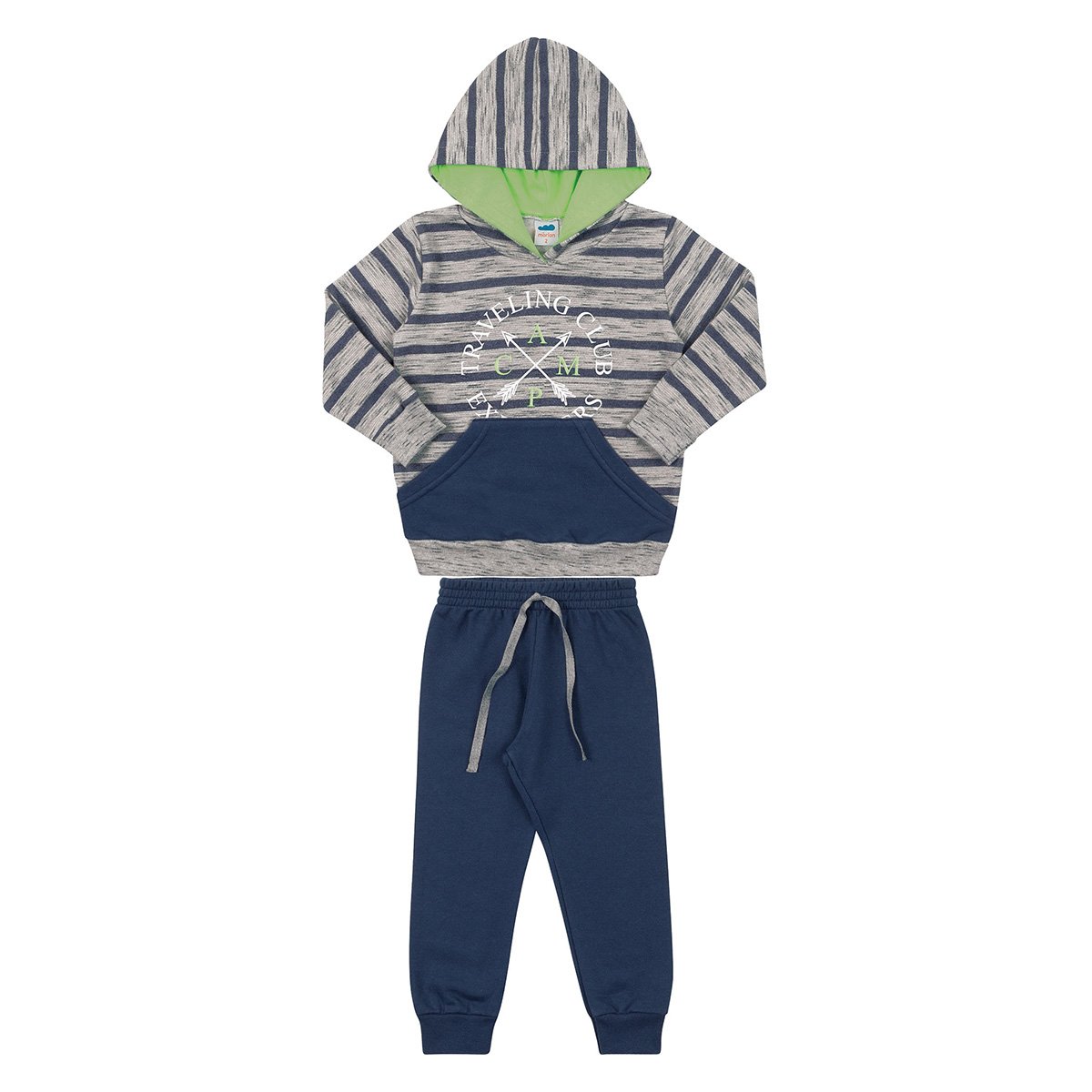 Conjunto Infantil Marlan Listrado C/ Capuz Masculino