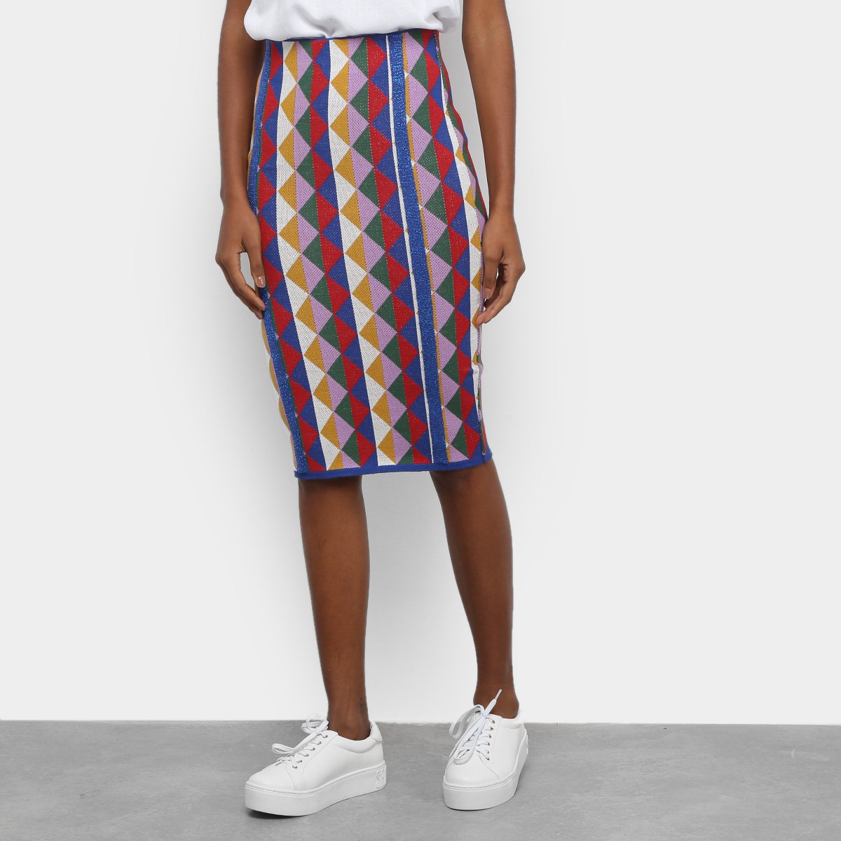 Saia Farm Midi Tricot Jacquard Gráfico