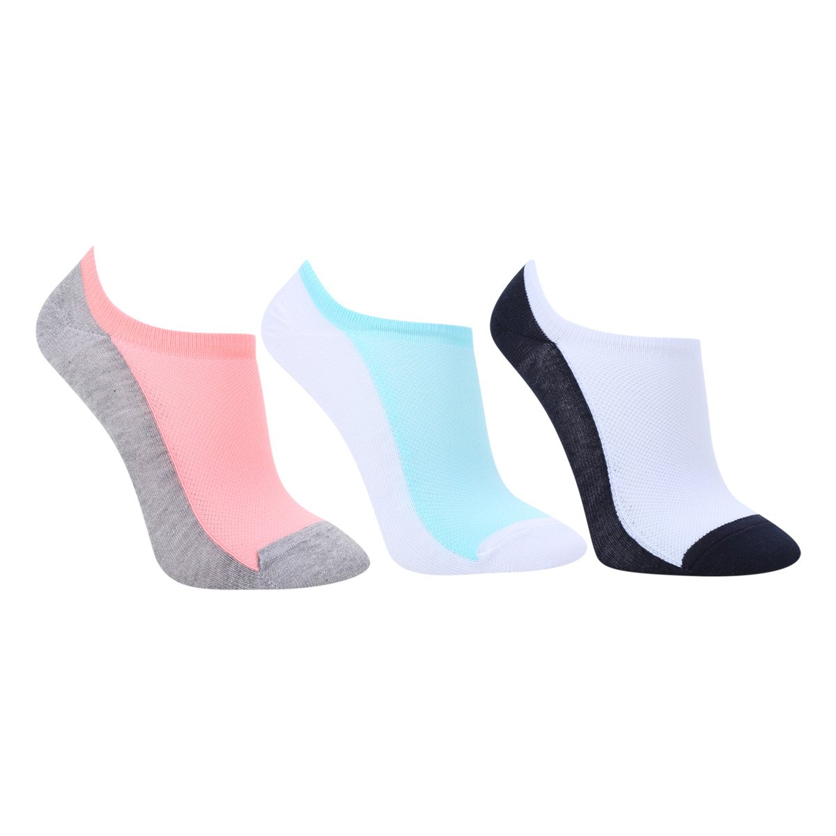 Kit Meias Selene Sapatilha Invisivel Sem Toalha 3 Pares Feminina