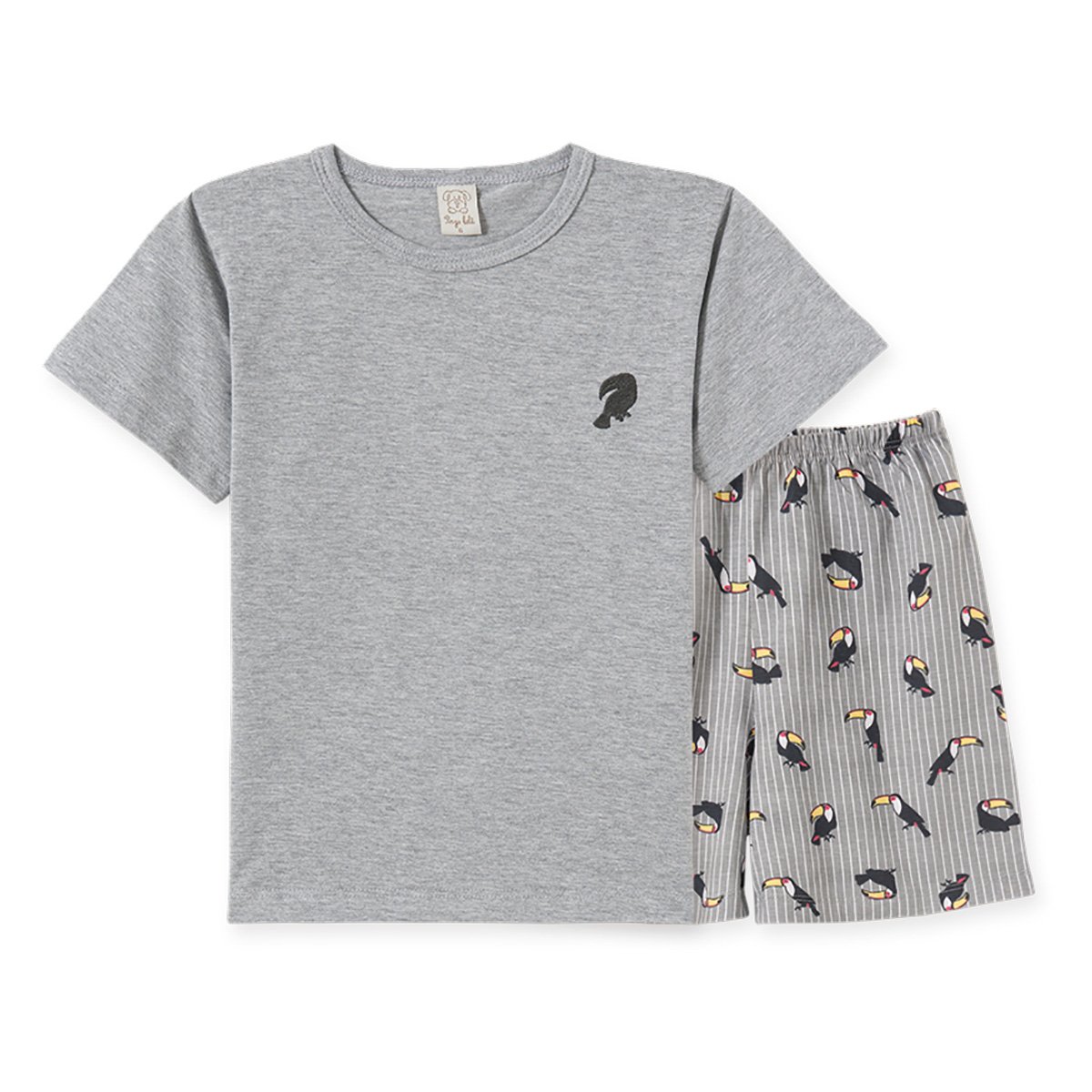 Pijama Juvenil Pingo Lelê Camiseta Tucano + Bermuda Masculino