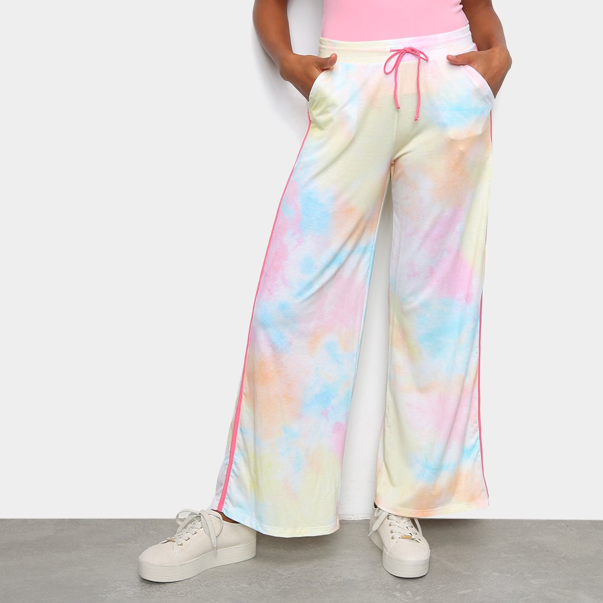 Calça Pantalona Tie Dye Tricats Feminina
