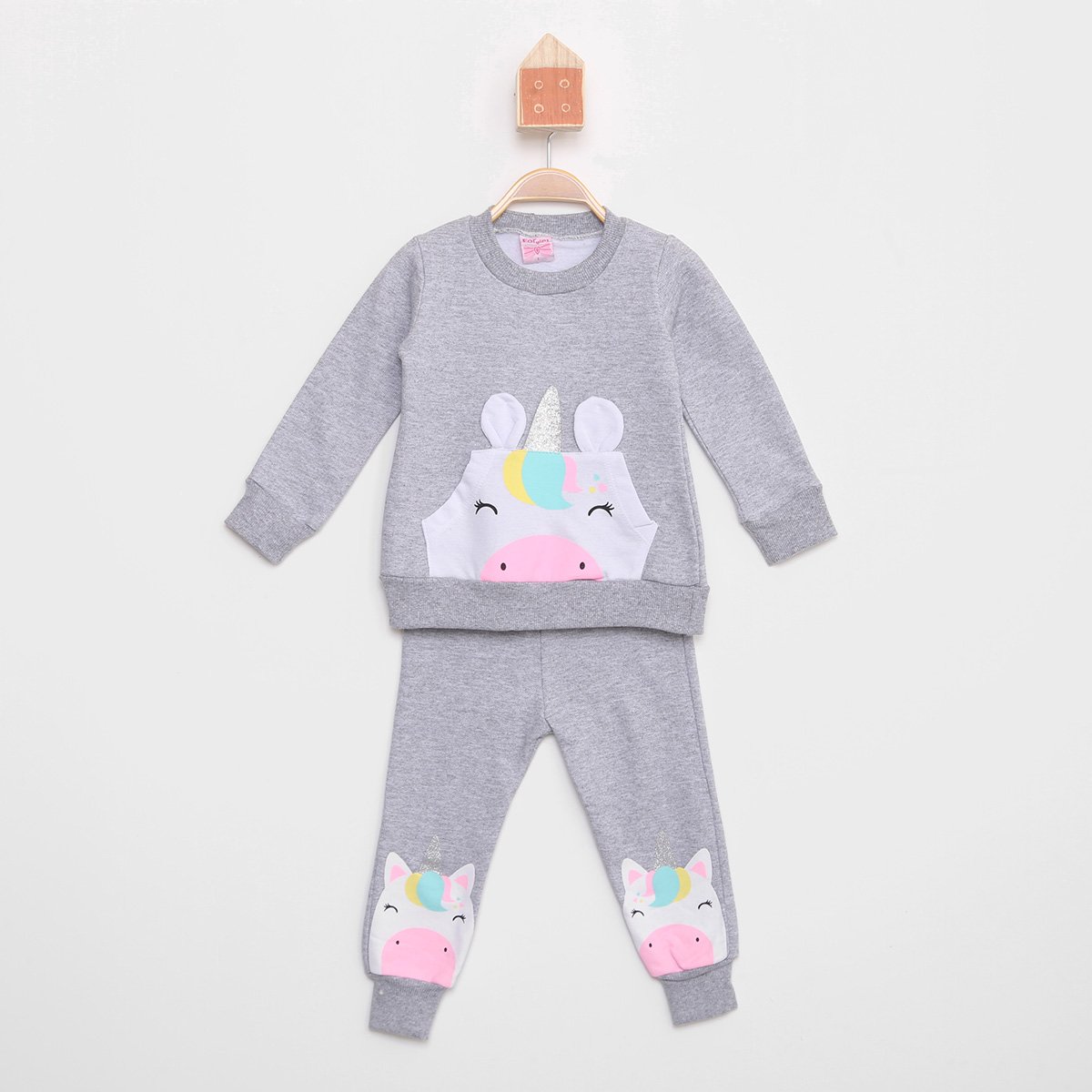 Conjunto Moletom Infantil For Girl Unicórnio Feminino