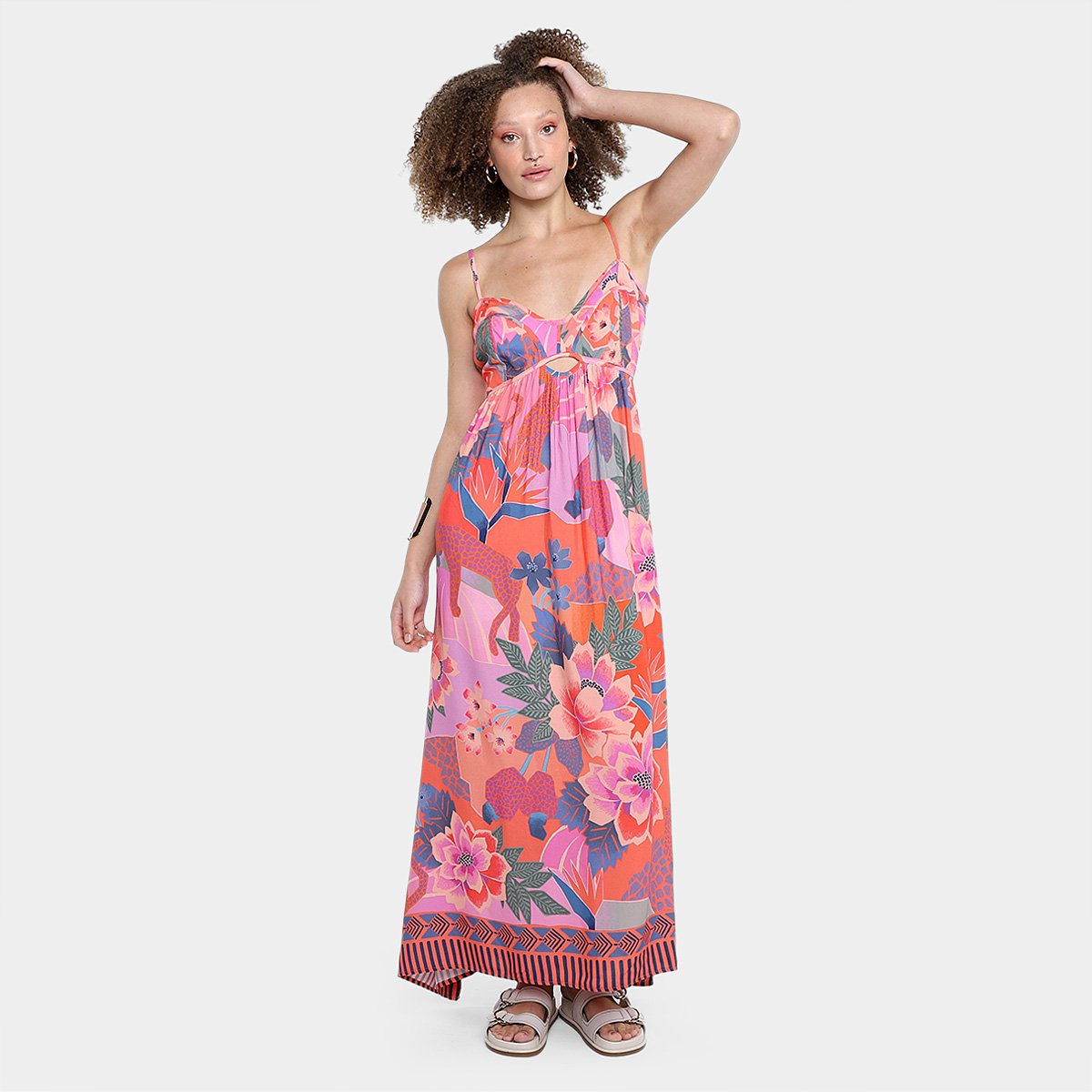 Vestido Longo Farm Floresta Florida Feminino