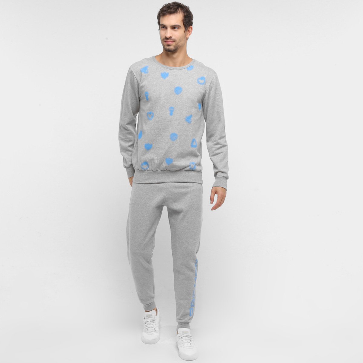 Agasalho Moletom Pacman Blusa e Calça Neon Masculino