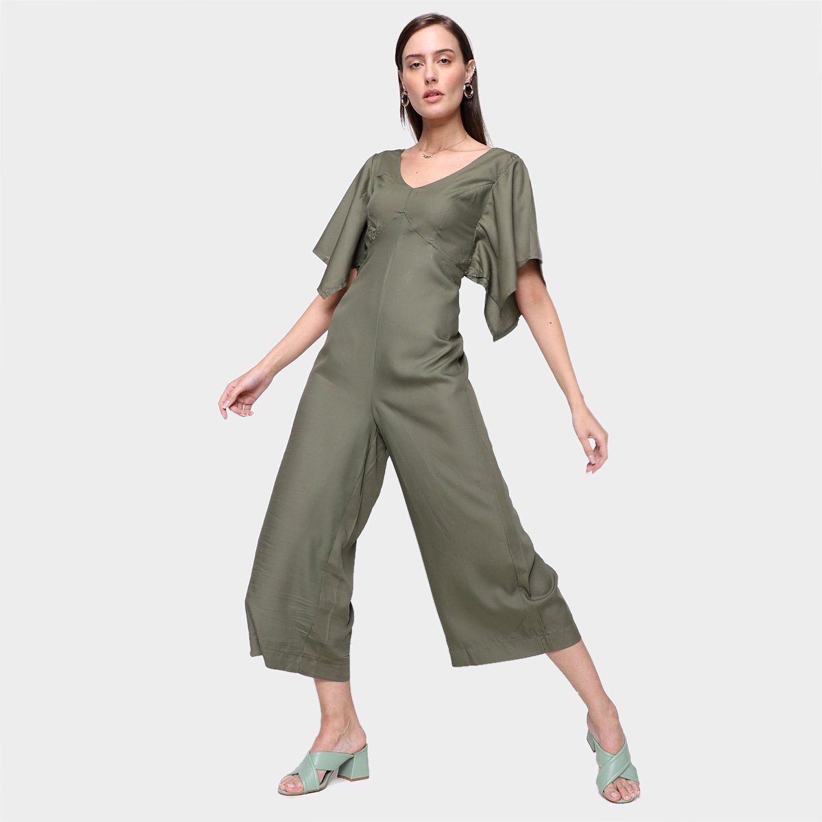 Macacão Pantacourt Mercatto Liso Feminino