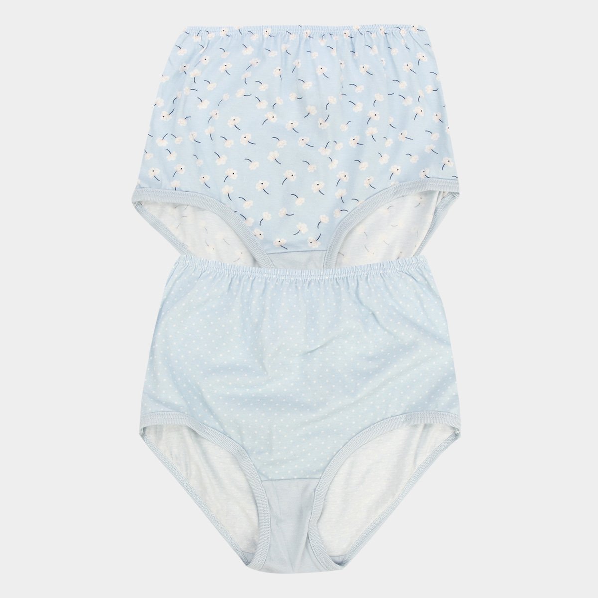 Kit Calcinha Hering Estampada Cintura Alta 2 Peças