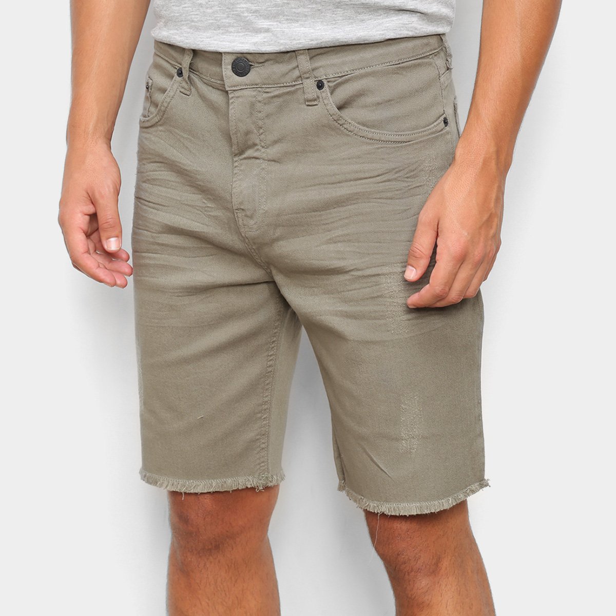 Bermuda Jeans Calvin Klein Barra Desfiada Masculina