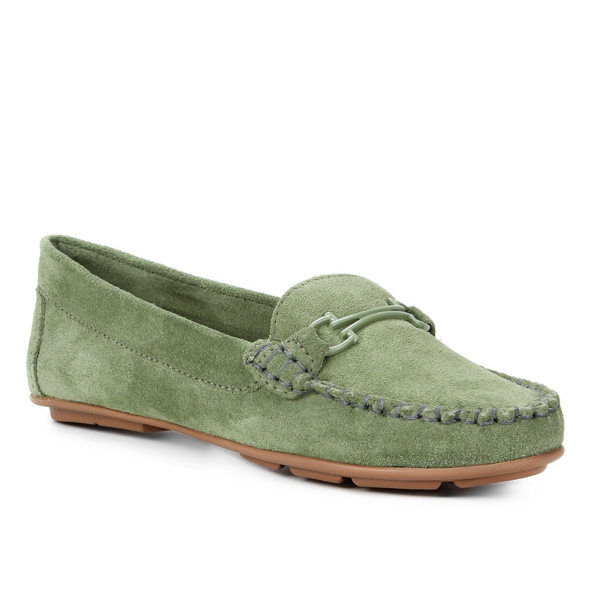 Mocassim Couro Shoestock Comfy Camurça Feminino