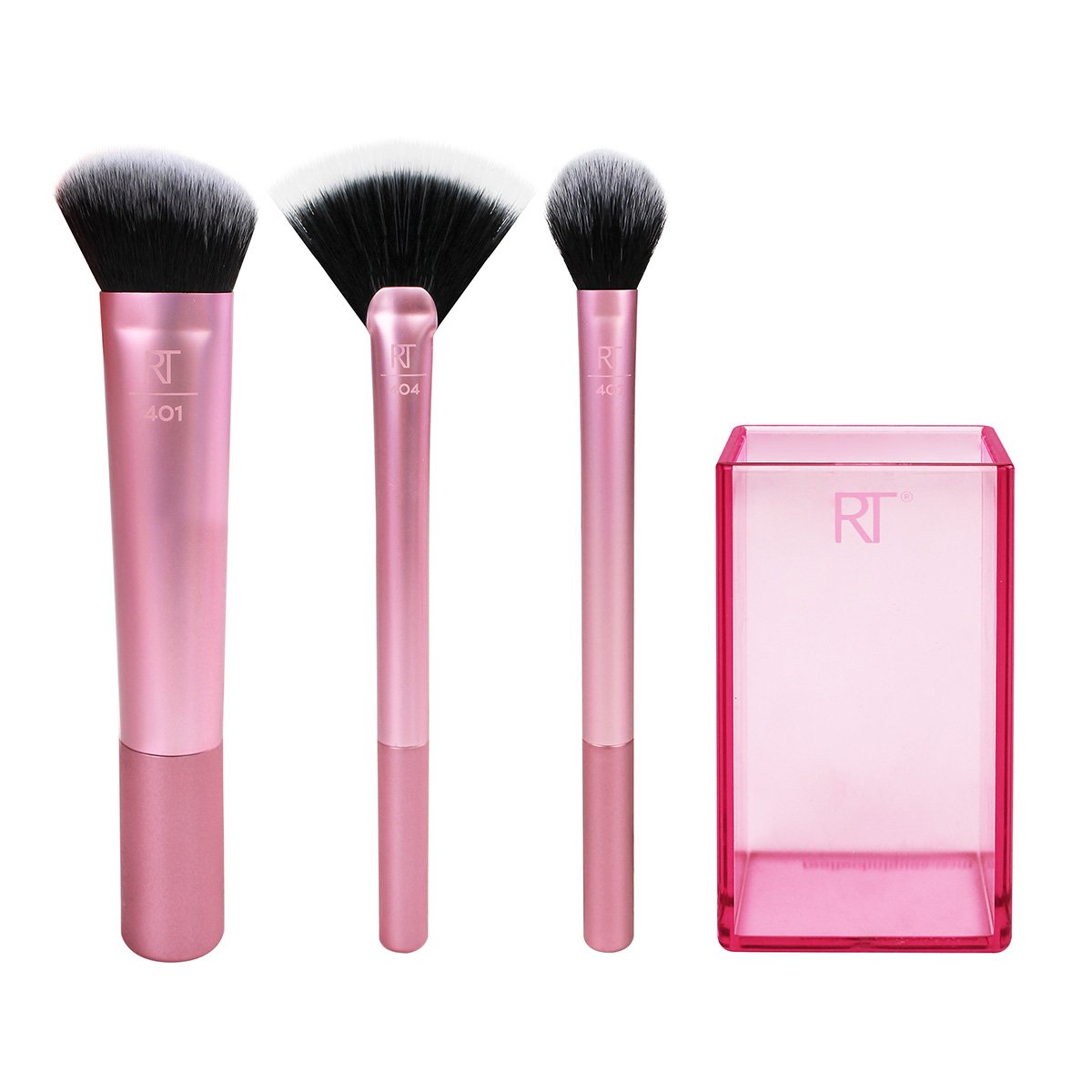 Kit para Acabamento Real Techniques 3 Pincéis + Brush Cup