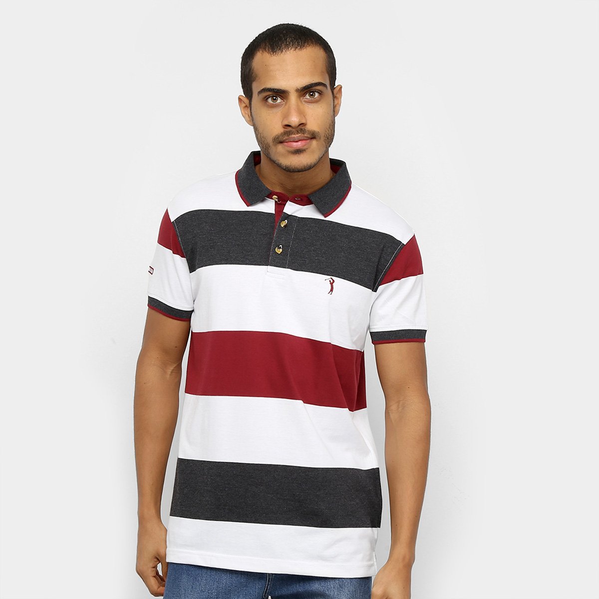 Camisa Polo Aleatory Listrada Masculina
