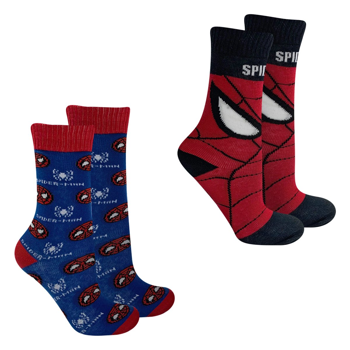 Kit Meia Infantil Marvel Cano Longo Homem Aranha Com 2 Pares Masculina