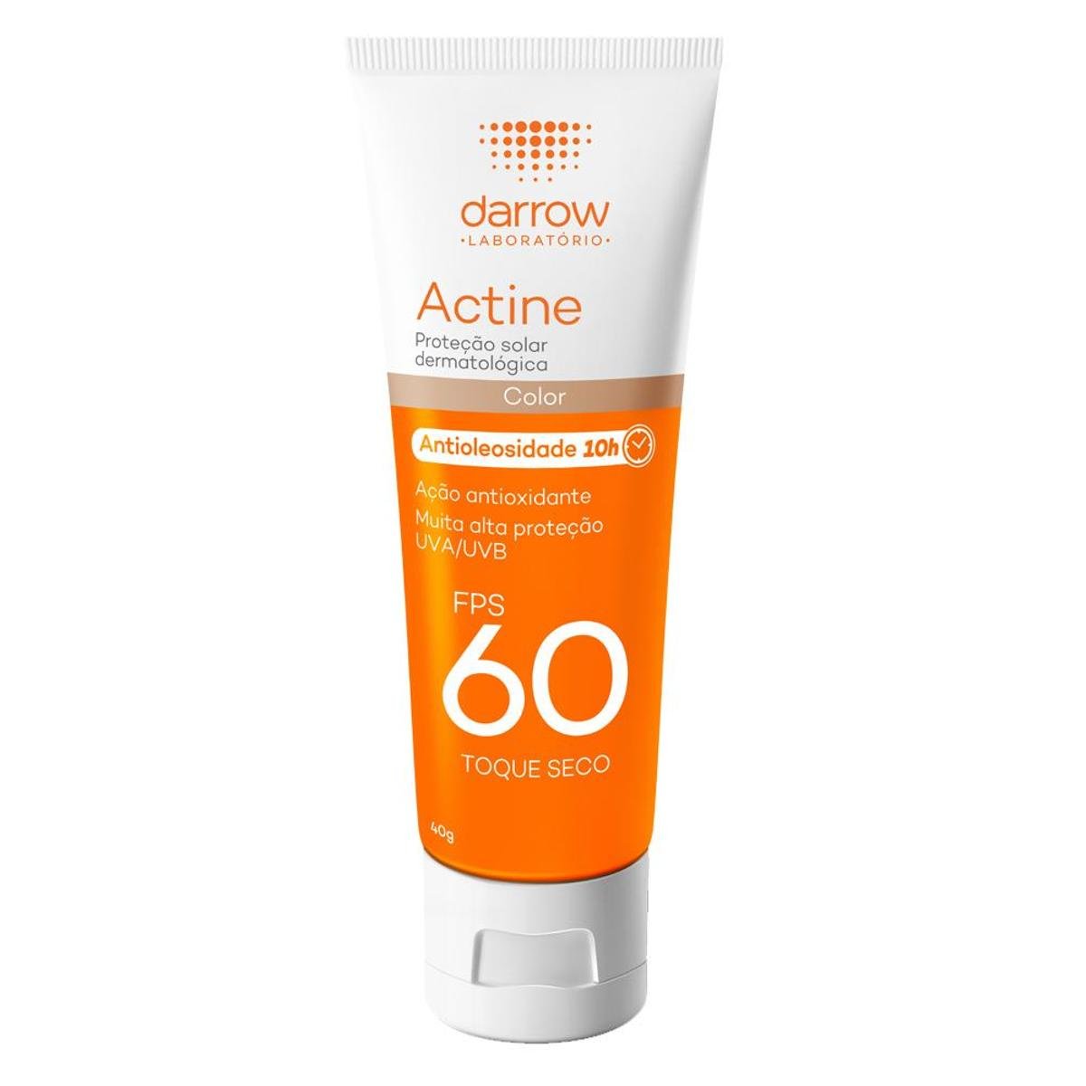 Actine Protetor Solar FPS 60 com cor Darrow Universal Menor preço em Actine Protetor Solar FPS 60 com cor Darrow Universal