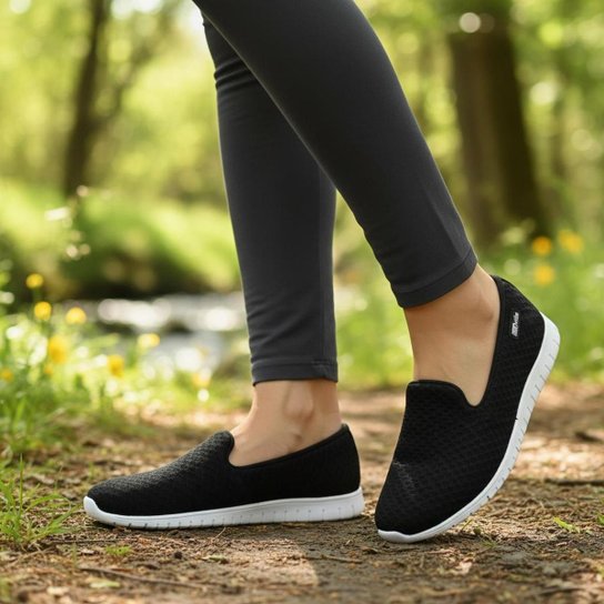 Actvitta Tênis Lycra Preto Feminino Anatómico Leveza