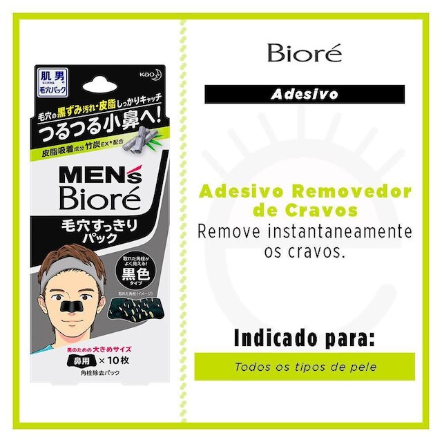 Adesivo Bioré para Remoção de Cravos Pore Cleansing Stips Mens