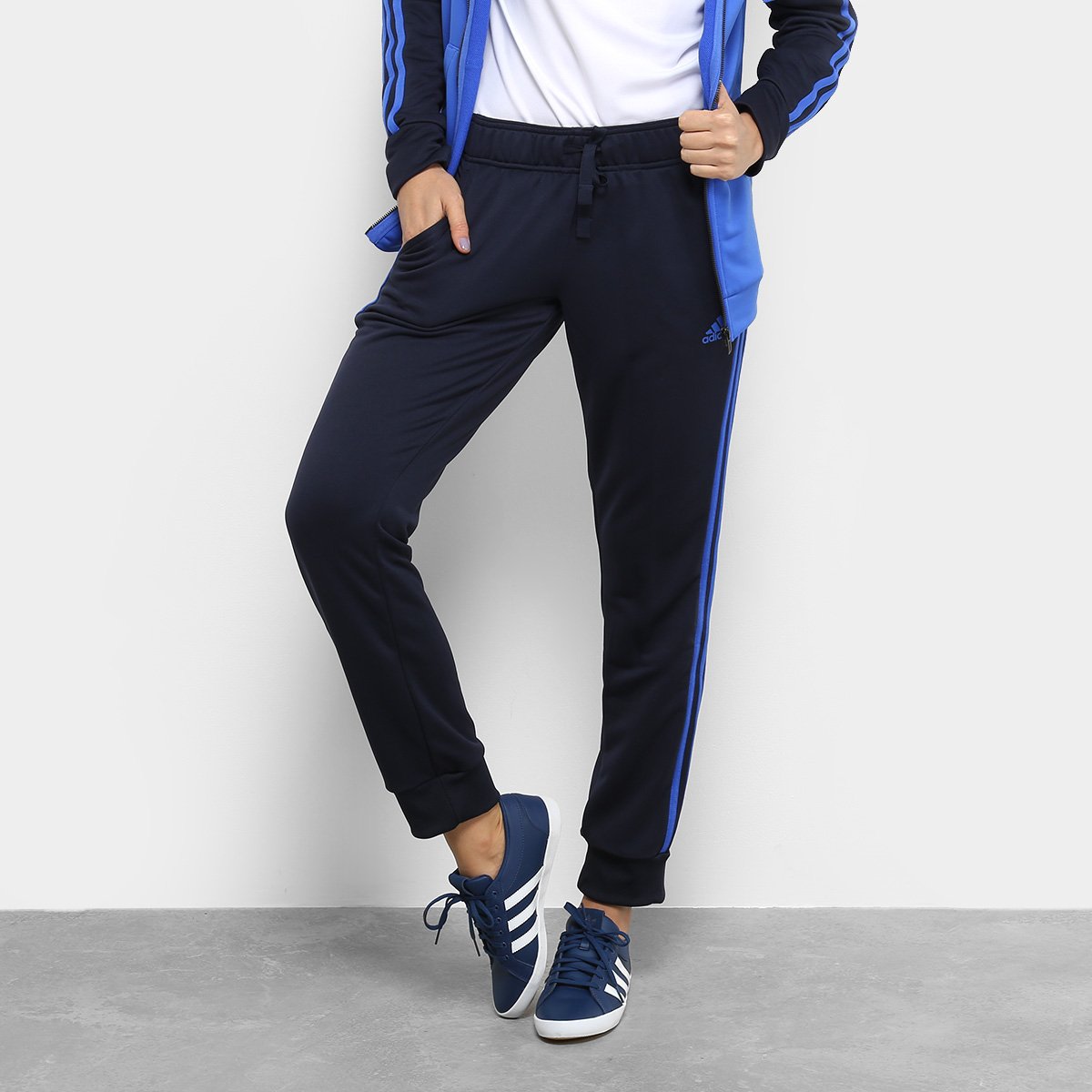 agasalho adidas feminino azul marinho