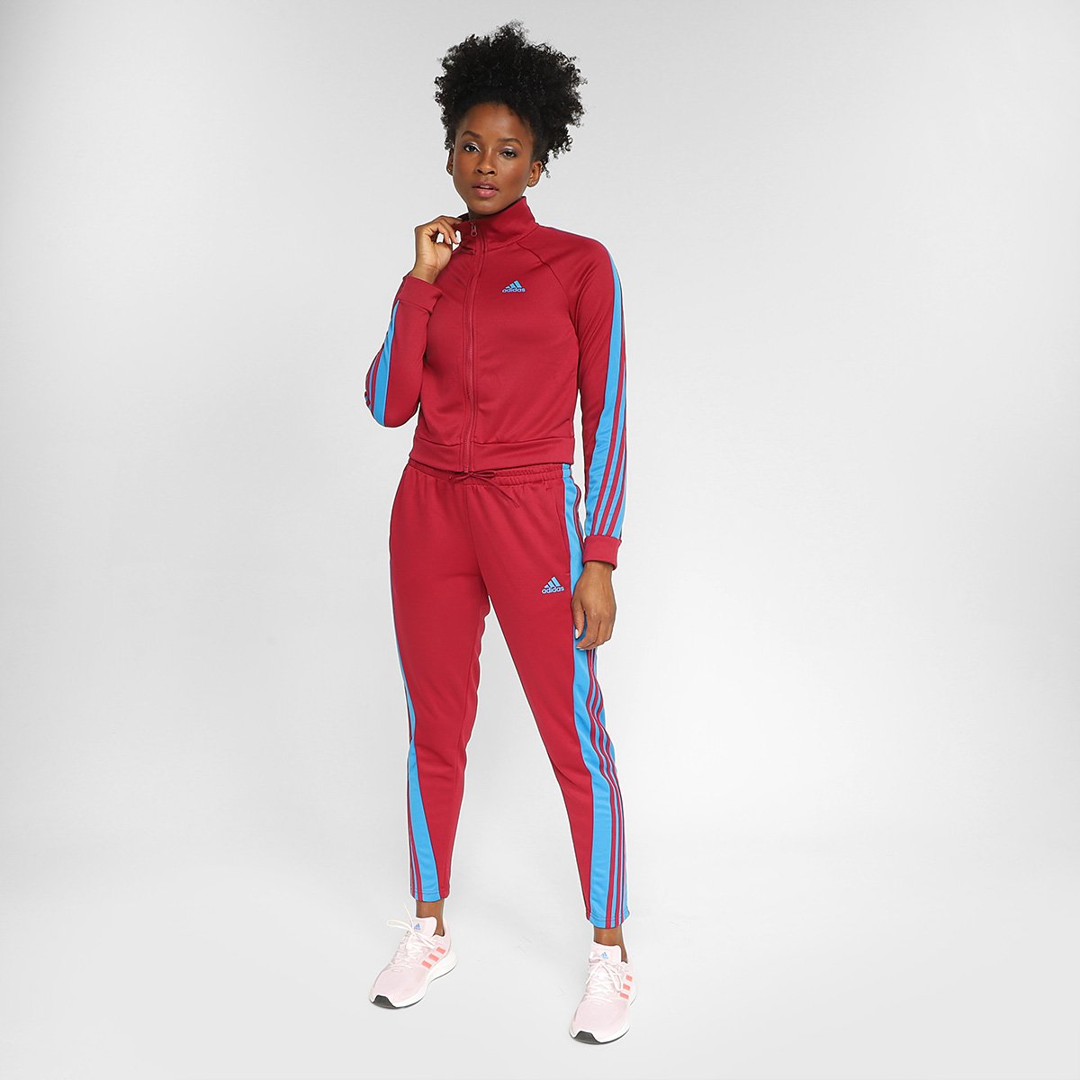 Conjunto Adidas Moletom Da Adidas Vermelho Moletom Adidas Feminino