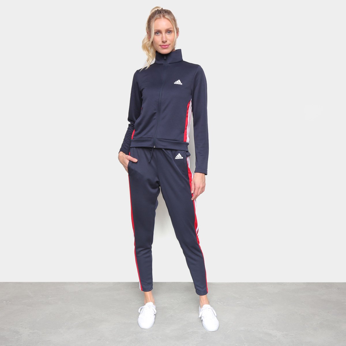 Agasalho Adidas Teamsports Feminino - Marinho Menor preço em Agasalho Adidas Teamsports Feminino - Marinho