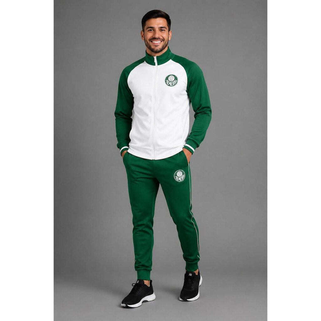 Agasalho Conjunto SE Palmeiras Masculino Oficial Esportivo Premium Academia Casual Bordado