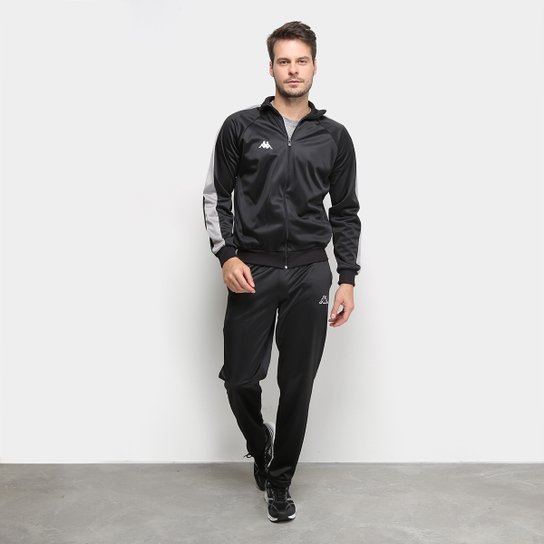 Agasalho Kappa Trilobal Uli Masculino - Preto+Cinza