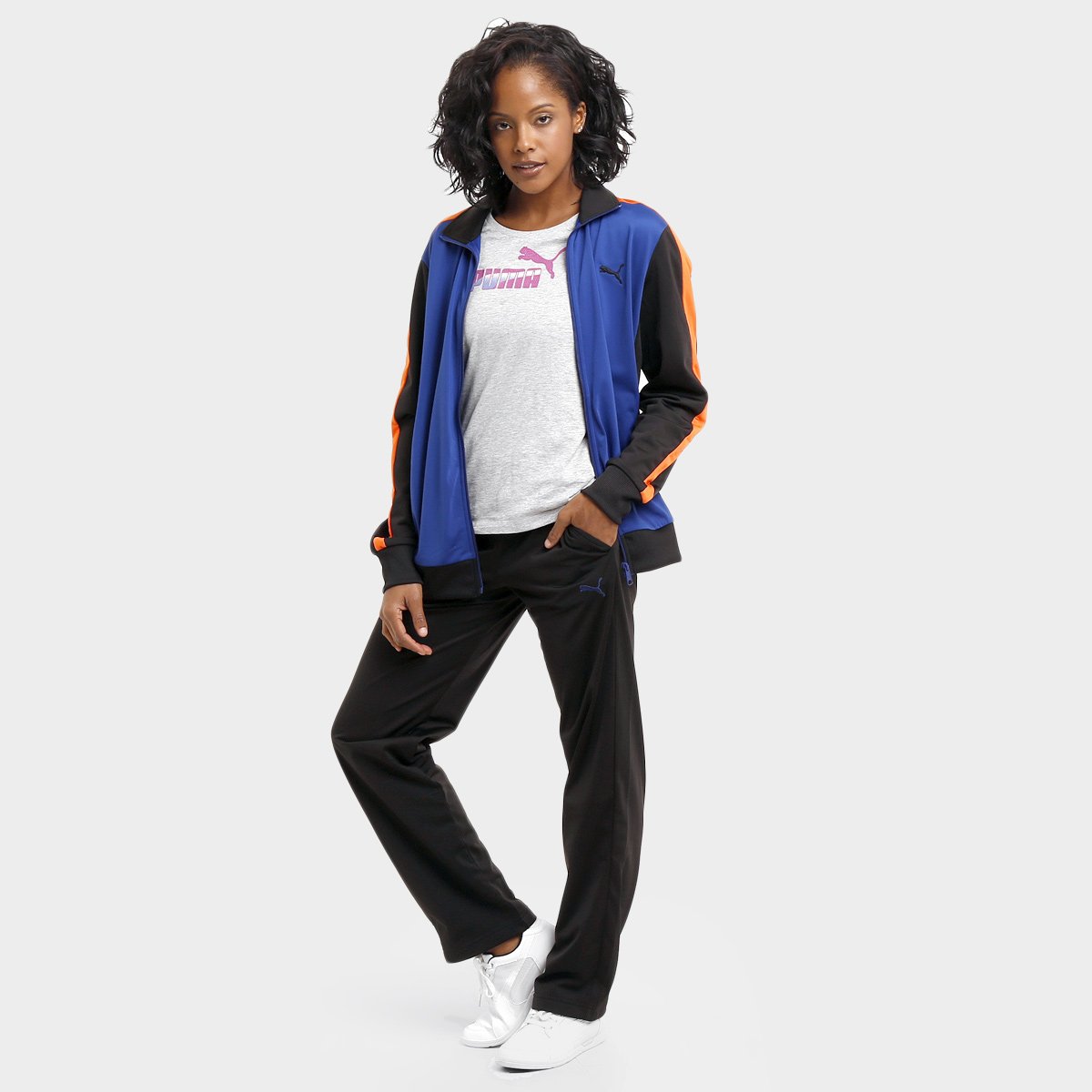 Agasalho Puma ESS Poly - Preto+Azul Menor preço em Agasalho Puma ESS Poly - Preto+Azul