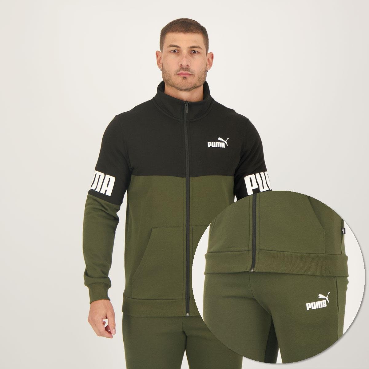 Agasalho Puma Power Colorblock FL CL Preto - Preto Menor preço em Agasalho Puma Power Colorblock FL CL Preto - Preto