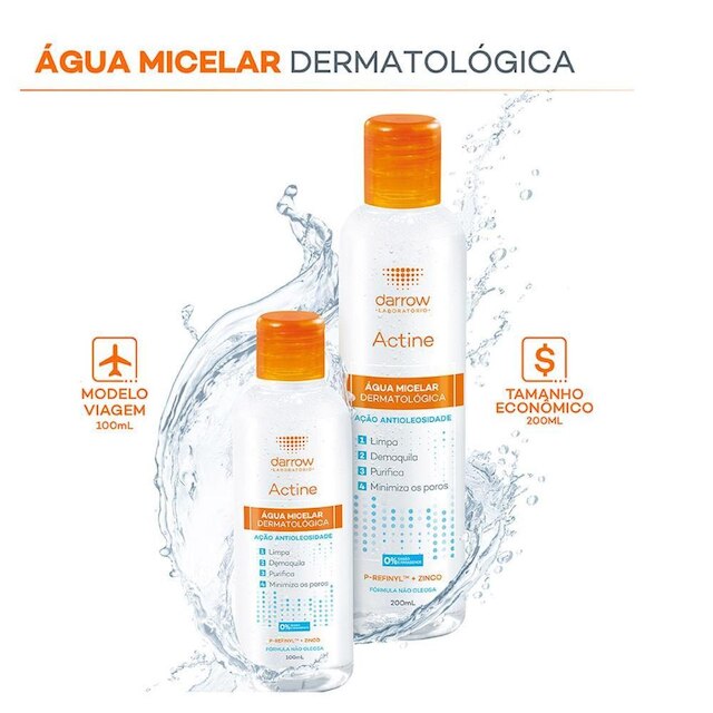 Água Micelar Actine - Água Micelar Dermatológica 100ml