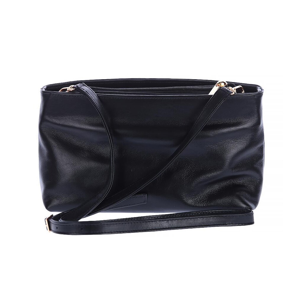 Alice - Bolsa Tiracolo Feminina em Couro Legítimo Preta
