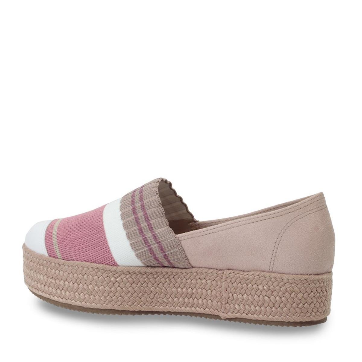 slip on flatform vizzano listras rosa