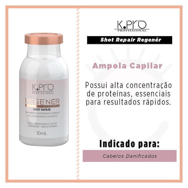 Ampola Capilar K.Pro Shot Repair Regenér 10ml