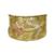 Anel Em Ouro 10k 416 Chapa Com Flor E Detalhes - Dourado