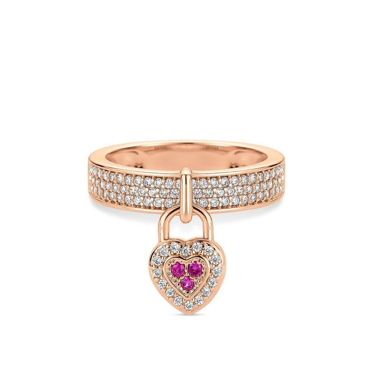 Anel Life Love Locker Liga Rosé Cravejado | Zattini