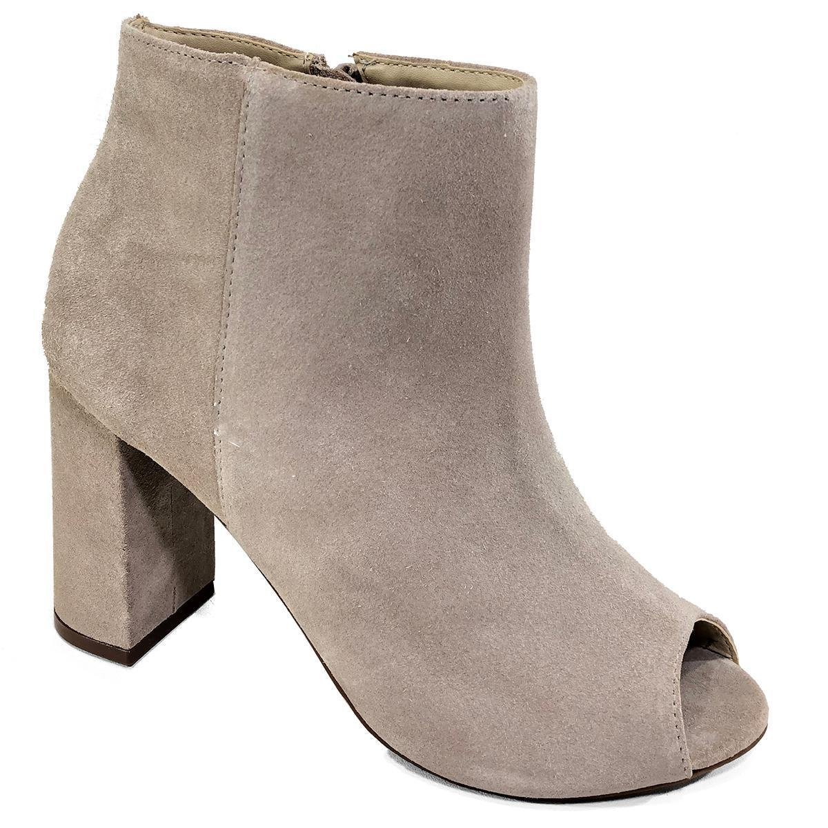 Ankle Boot Couro Capodarte Camurça Salto Grosso - Cinza - 37 - Cinza |  Zattini