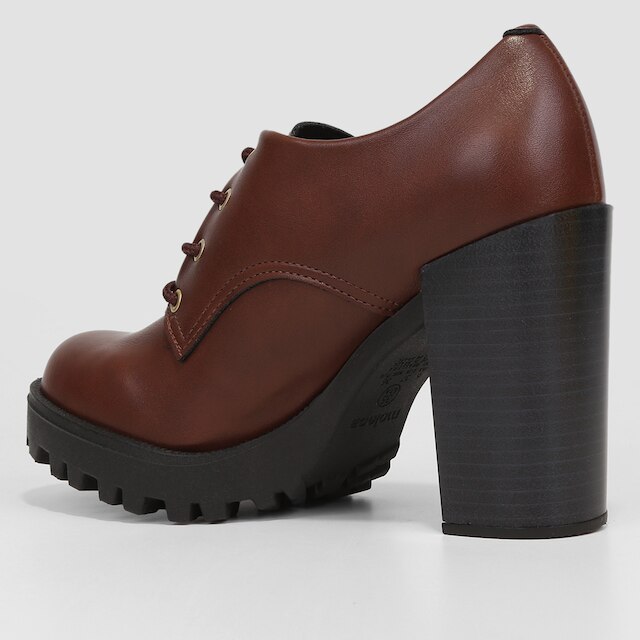 Ankle Boot Moleca Salto Alto Tratorada Feminina