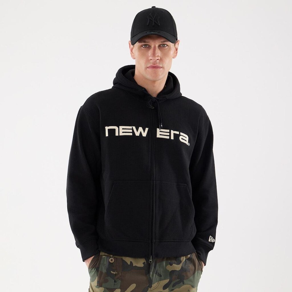 AP NEW ERA WAFFLE HOOD JACKET FT61 BLK