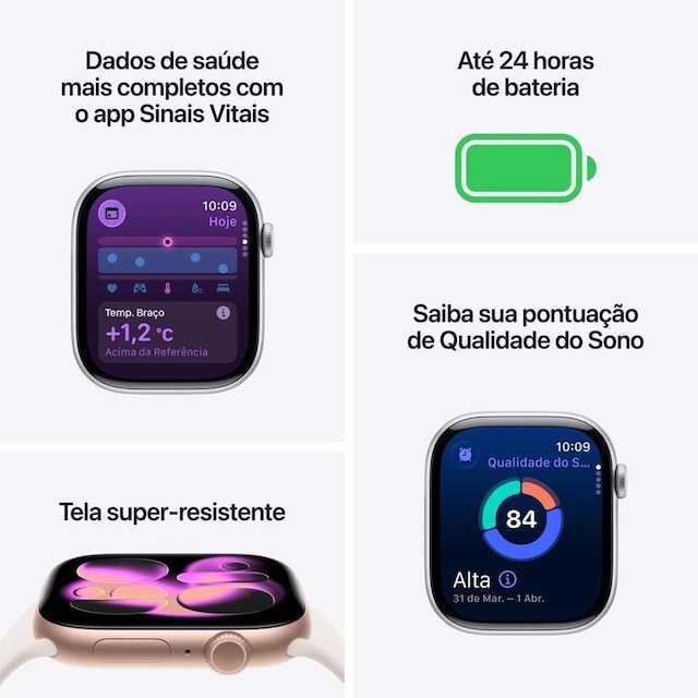 Apple Watch Series 11 GPS + Cellular Caixa de Alumínio 46mm Pulseira Esportiva P/M
